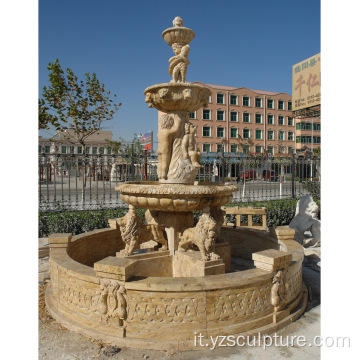 Fontana di acqua di grandi dimensioni leone giallo